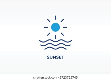SUNSET Vektor, Symbol oder Logo, einzelne Symbolgrafik
