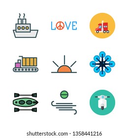 sunset vector icon set