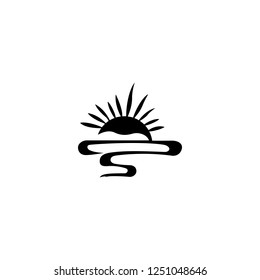 sunset vector icon. sunset sign on white background. sunset icon for web and app