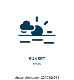 sunset vector icon. sunset, sunrise, sun filled icons from flat nature concept. Isolated black glyph icon, vector illustration symbol element for web design and mobile apps