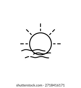 Icono de Vector al atardecer. Estilo de línea de iconos de Clima. Uso perfecto para logotipo, presentación, Sitio web y más. Estilo de diseño de contorno de iconos moderno