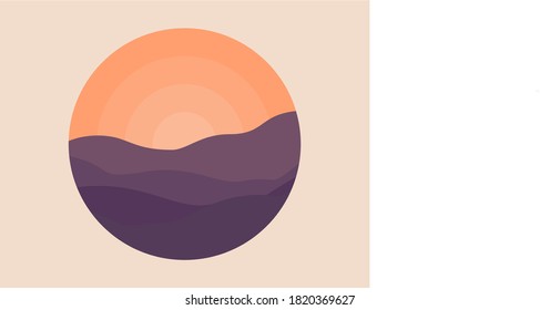 sunset vector and illustration art