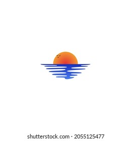 sunset vector illustration for an icon, symbol or logo