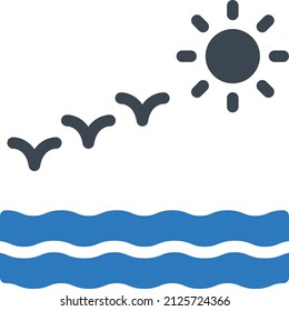 ilustración del vector de puesta de sol sobre un fondo transparente. Símbolos de calidad premium. Icono vector glifos para concepto y diseño gráfico.