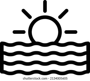 ilustración del vector de puesta de sol sobre un fondo transparente. Símbolos de calidad premium. Icono vectorial de trazo para el concepto y diseño gráfico.
