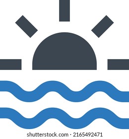 Sunset Vector illustration on a transparent background.Premium quality symbols.Glyphs vector icon for concept and graphic design.