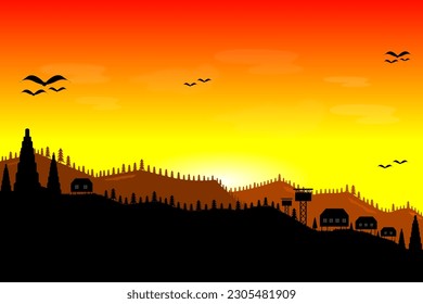 sunset vector images in the afternoon can be soothing