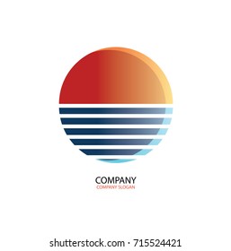 Sunset Vector Logo - Shutterstock ID 715524421