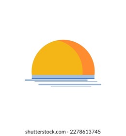 Sunset. Vector logo, emblem, icon