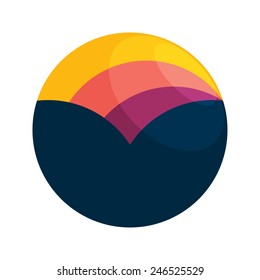 Sunset vector logo icon design template element