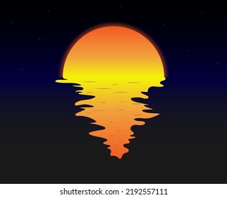 Sunset. Vector logo template for creative ideas.