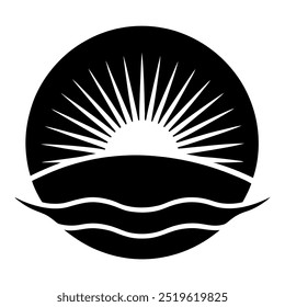 Sunset vector on white background