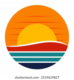 Sunset vector on white background