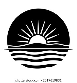 Sunset vector on white background