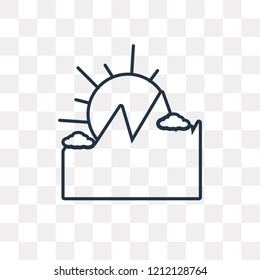 Sunset vector outline icon isolated on transparent background, high quality linear Sunset transparency concept can be used web and mobile