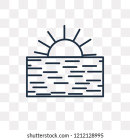 Sunset vector outline icon isolated on transparent background, high quality linear Sunset transparency concept can be used web and mobile