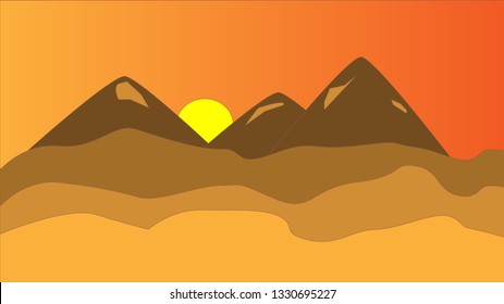 Sunset view in the desert 2019