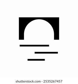 sunset view icon sign vector