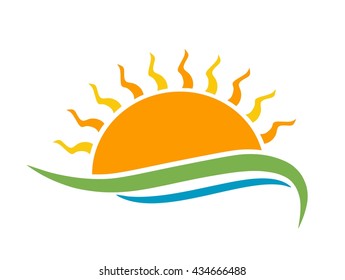 sunset view with island and sea beach