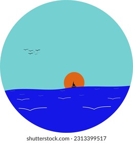 Sunset View On The Beach With Bots background | Sunset landscape