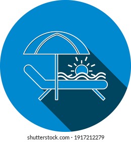 Sunset view from sea beach and nature icon. Sunrise view from sea beach icon with vector illustration.