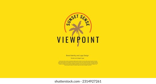 diseño del logotipo del mirador de puesta al sol para eventos de vacaciones o vacaciones
