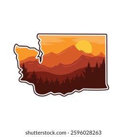 Sunset of Washington Nature Perfect for Print, Apparel, etc
