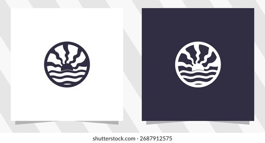 Vetor de design de logotipo de água do pôr do sol