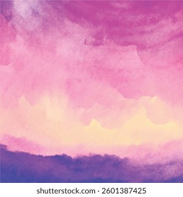 Sunset Watercolor Background Warm and Vibrant Artistic Texture