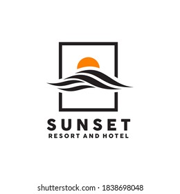 Sunset Wave Icon Resort Hotel Logo Stock Vector (Royalty Free ...