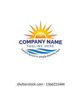 Sunset & wave logo