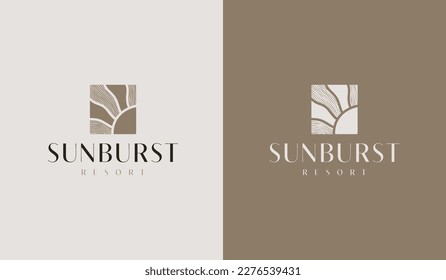 Sunset wave Logo Template. Universal creative premium symbol. Vector illustration