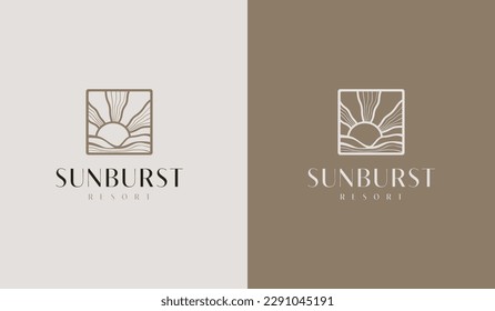 Vorlage für Sunset-Wellen-Logos Universal Creative Premium Symbol. Vektorgrafik