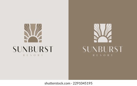 Vorlage für Sunset-Wellen-Logos Universal Creative Premium Symbol. Vektorgrafik