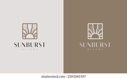 Sunset wave Logo Template. Universal creative premium symbol. Vector illustration