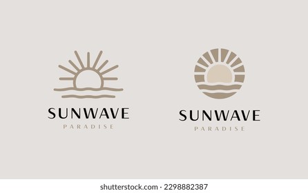 Sunset wave Logo Template. Universal creative premium symbol. Vector illustration