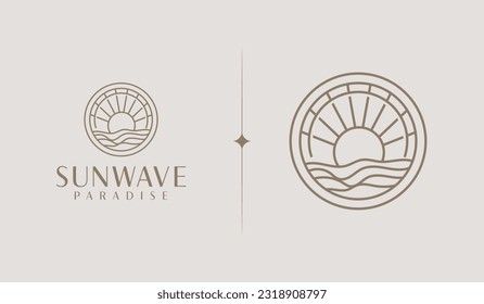 Sunset wave Logo Template. Universal creative premium symbol. Vector illustration