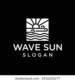 Sunset wave Logo Template. Universal creative premium symbol