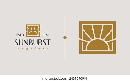 Sunset Wave Logo Template. Universal creative premium symbol. Vector illustration. Creative Minimal design template. Symbol for Corporate Business Identity