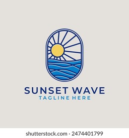 Sunset Wave Monoline Minimalist logo