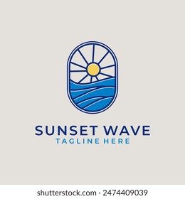 Logo Sunset Wave Monoline Minimalist