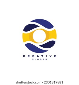 Sunset with wave water horizon circle logo design vector for your brand or business