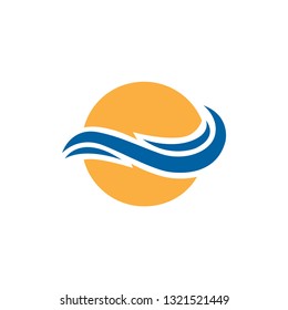sunset and waves logo