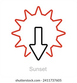 Sunset and weather icon concept