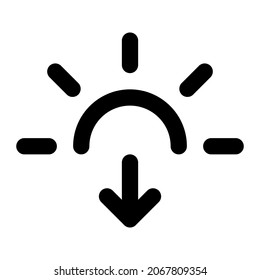 sunset for weather icon lineal