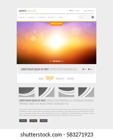 Sunset website vector template