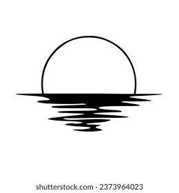 Sunset  white colour design logo