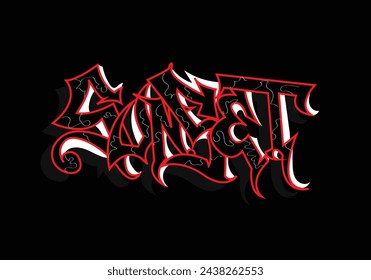 SUNSET word graffiti tag style