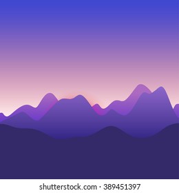 Sunsets background over the mountains
