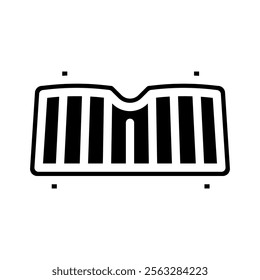 sunshade accessory glyph icon vector. sunshade accessory sign. isolated symbol illustration